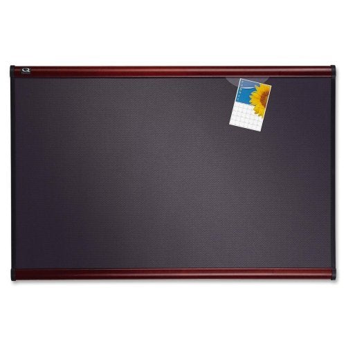 Quartet B447M Tight Weave Fabric Board, 6-Ft x4-Ft, Mahogany Frame