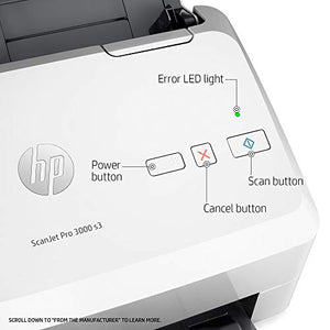 HP ScanJet Pro 3000 s3 Sheet-feed OCR Scanner (Renewed)