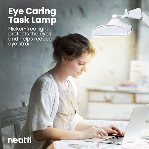Neatfi LED Desk Lamp with Clamp, 3 Light Modes, Dimmable - 3,500 Lumens