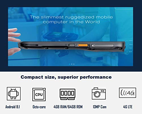 Upgraded Rugged Extreme Handheld Mobile Computers Data Terminal with Honeywell 2D QR Barcode Scanner Android 8.1, Qualcomm Octa CPU, 5" Touch Screen, 4G LTE