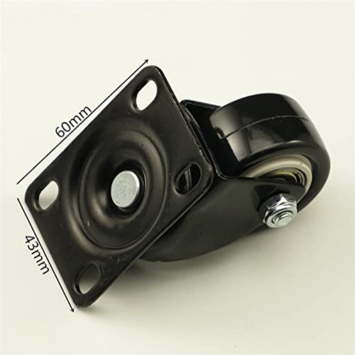 TONONE 4PCS 50kg Black Rubber Swivel Casters - Furniture Hardware