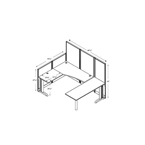 Bush Business Furniture Office in an Hour 89W x 65D U Shaped Cubicle Workstation with Storage in Mocha Cherry