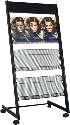 WEBERT Floor-Standing Magazine Rack with Wheels