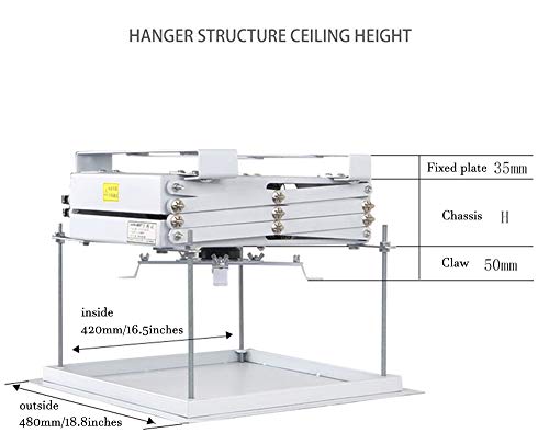 CGOLDENWALL Projector Lift Motorized Projector Mount Hanger Projector Ceiling Mount Adjustable Mounting Bracket Double Motors with Fixing Plate Max Load 44lb (Running Distance:100cm/39.37inches)
