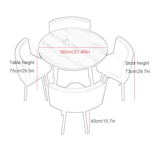 Office Table and Chair Set Kitchen Breakfast Negotiation Round Conference Table 80cm