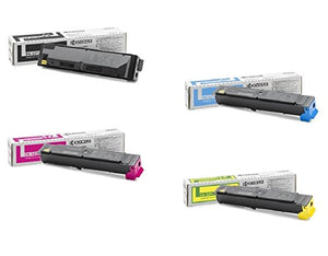 Kyocera TK-5217K TK-5217C TK-5217M TK5217Y CS-406 TASKalfa 406 Toner Cartridges (Black Cyan Magenta Yellow, 4-Pack) in Retail Packaging