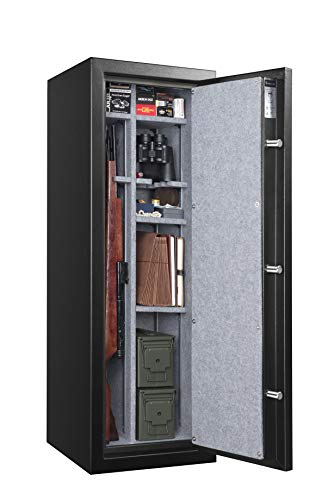 Fortress 14-Gun Fireproof Safe with Combination Lock, Black | 14-Gun with Combination Lock