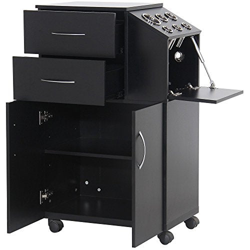 Salon Equipment Accessories Holder Storage Trolley Rollabout Cart TR-07BLK