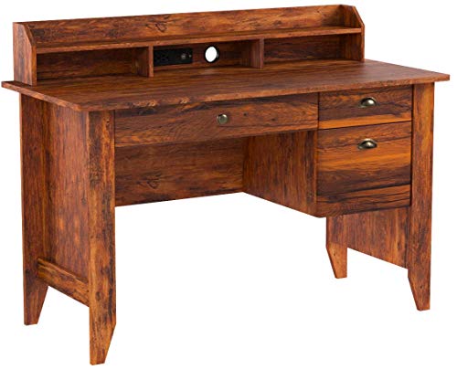 OneSpace Eleanor Executive Desk, Golden Cherry