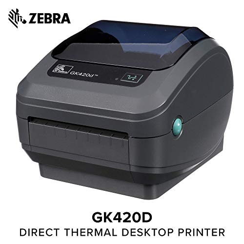 Zebra GX420t Monochrome Desktop Direct Thermal/Thermal Transfer Label Printer with Fast Ethernet Technology, 6 in/s Print Speed, 203 dpi Print Resolution, 4.09" Print Width, 100-240V AC (Renewed)