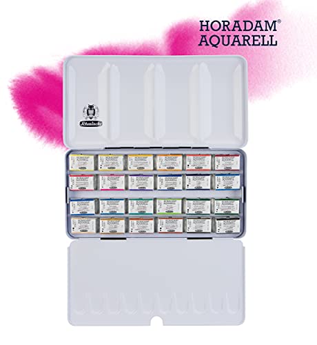 Schmincke Horadam Aquarell Full-Pan Paint Metal Set, Set of 24 Colors (74324097)