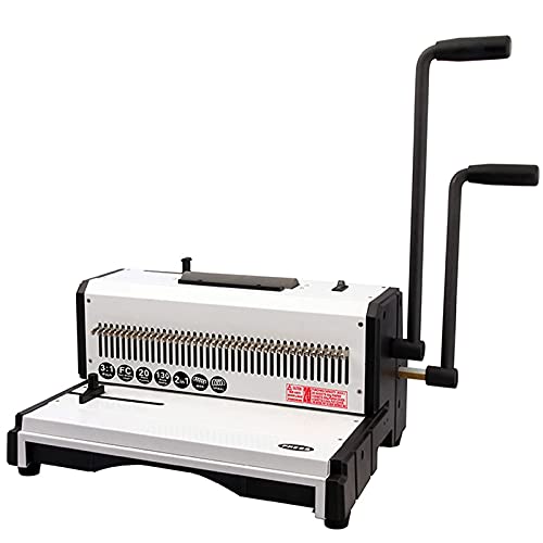 Binding Machine, 3:1 Pitch Wire Square Holes, 20 Sheets Punching/150 Sheets Binding, Sturdy Metal Construction