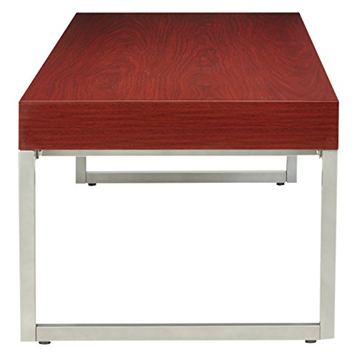 Alera ALECT7648M Occasional Coffee Table, 47 1/4w x 20d x 16h, Mahogany/Silver