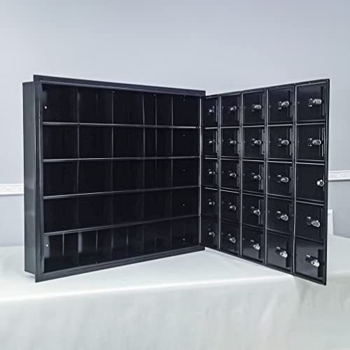 FixtureDisplays® Cell Phone Storage Locker, 25 Doors, Resettable Combination Locks, Black 19155-25ASC