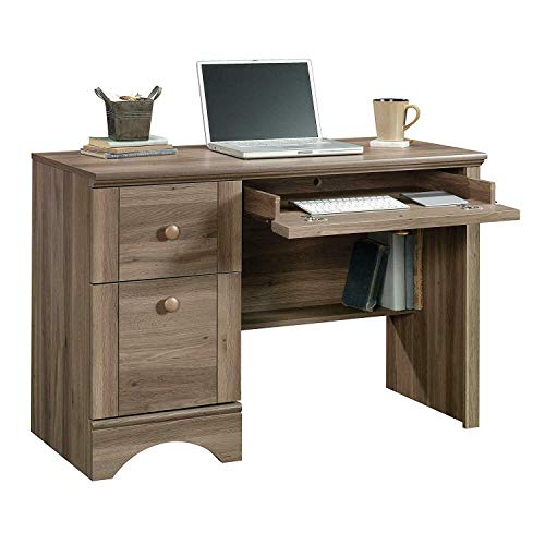 Thaweesuk Shop Salt Oak Finish Wooden Computer Desk Home Office Laptop Table CPU Student Storage Workstation Writing Furniture New Engineered Wood Laminate