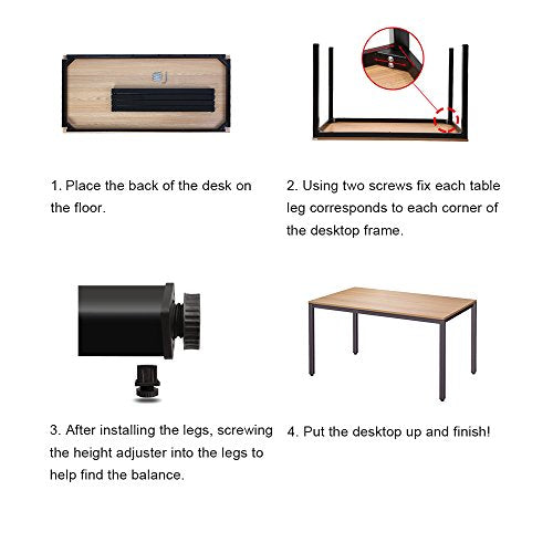 DlandHome 63 inches X-Large Computer Desk, Composite Wood Board, Decent and Steady Home Office Desk/Workstation/Table, BS1-160TB Teak and Black Legs, 1 Pack