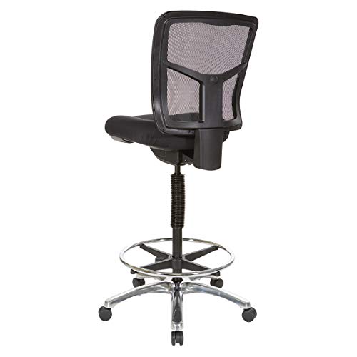 Office Star Drafting Chair with Footring, Coal FreeFlex and Chrome Base