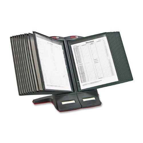 MasterView 24-Sleeve Deluxe Desktop Stand, Desktop Rack Style, 48 Sheet Capacity, Two-sided, Non-glare and Easily Removable Sleeves (MVMD24)