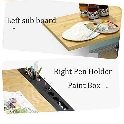 VejiA Drafting Table Craft Station with Tiltable Tabletop and 2 Storage Drawers