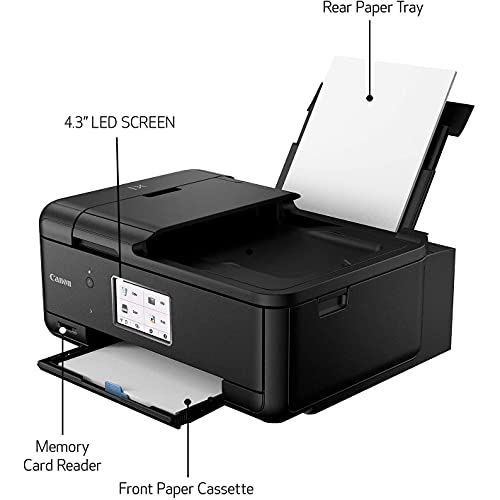 Canon Pixma TR8620 Wireless All-in-One Printer for Home Office w/Copy, Scanner, Fax, Mobile Print, Auto Document Feeder, Photo Printing Bundle with DGE USB Cable + Small Business Software Kit