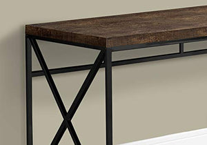 Monarch Specialties Computer Desk - Contemporary Home & Office Desk - Scratch-Resistant - 48” L (Brown), Brown Reclaimed Wood-Look/Black Metal (I 7450)