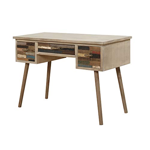 Felix Desk in Artist Palette with Storage And Telescoped Wood Legs, by Artum Hill