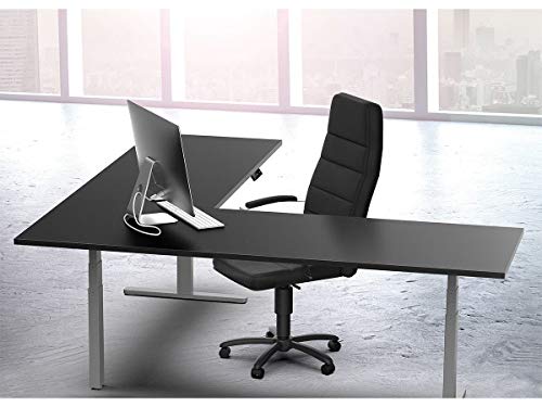 Monoprice 134829 Triple Motor Height Adjustable Sit-Stand Corner Desk Frame - Gray | 3 Leg Corner, L Shaped Table Base, Programmable Memory Settings