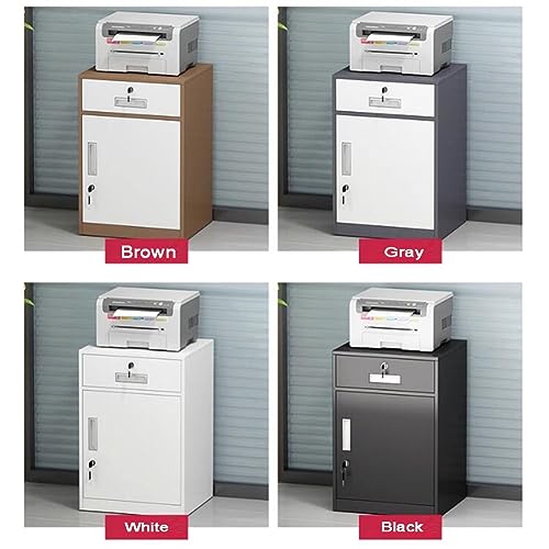 GZHERVICES Vertical File Cabinet with Lock, Mobile Chest of Drawers - Black-C, 40x39x85cm