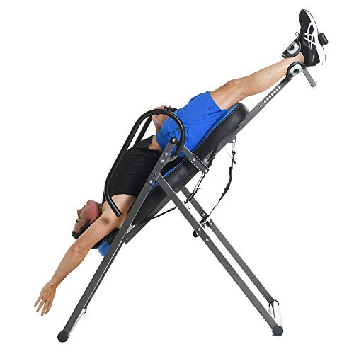 Exerpeutic Inversion Table UL Certified with Heat and Massage Therapy, Blue