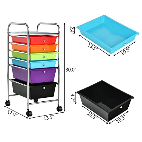 Rolling Storage Cart Organizer (Black/Yellow)