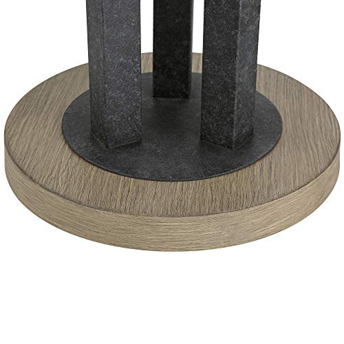 Franklin Iron Works Giddeon Rustic Farmhouse Floor Lamp Tree 3-Light 72.5" Tall Gray Faux Wood Grain Glass