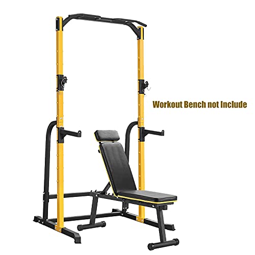 ZENOVA Power Rack Squat Rack with Pull Up Bar Home Gym Fitness Power Tower Squat Stand for Weightlifting, 800LBS Weight Capacity