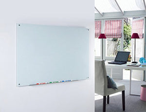 Audio-Visual Direct Magnetic White Glass Dry-Erase Board Set - 4' x 3' - Includes Magnets, Hardware & Marker Tray