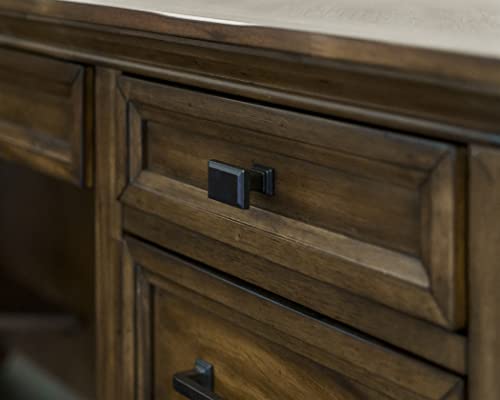 Martin Furniture Traditional Wood Writing Table, Office Corner Return Desk - Brown