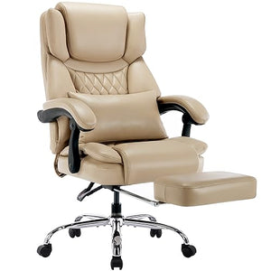 YINGTOO High Back Massage Reclining Office Chair with Footrest