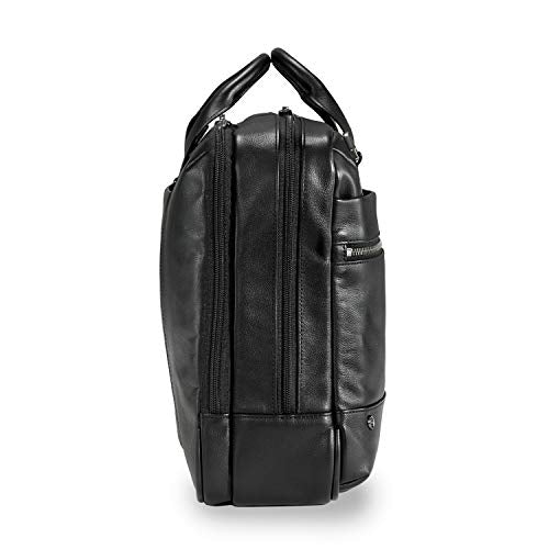 Briggs & Riley @ Work-Leather Brief Briefcase, Black, Medium