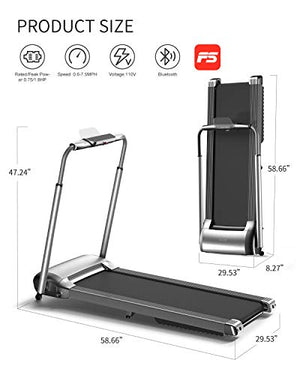 WEKEEP Folding Portable Treadmill Manual Compact Walking Running Machine Workout Electric Desk Treadmills for Small Spaces Treadmills with LED Display for Home Office Gym Use