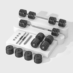 RUNWE Adjustable Dumbbells Set , Weights Dumbbells Barbell Weight Free Weight Set 40/60/80/100 lbs Exercise Fitness Weight Sets , Workout Strength Training with Connecting Rod for Home Gym Office 