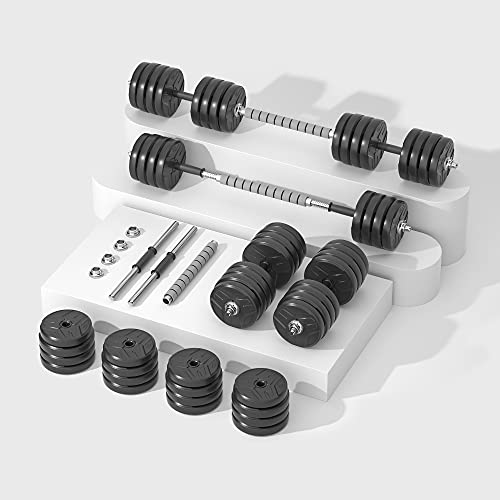 RUNWE Adjustable Dumbbells Set , Weights Dumbbells Barbell Weight Free Weight Set 40/60/80/100 lbs Exercise Fitness Weight Sets , Workout Strength Training with Connecting Rod for Home Gym Office 