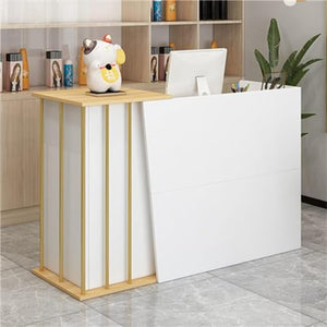 AOKLEY Modern Podio Reception Desk with Drawers & Storage Shelves