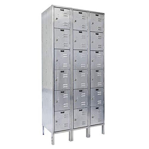 Vestil Stainless Steel Locker 54x18, 6 Rows 1 Column