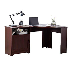 KERDOM L Shaped Computer Desk with Drawers PC Reversible Home Office Desks Modern Corner Gaming Table Writing Workstation with Storage