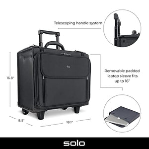 Solo New York Morgan Rolling Hard Side Catalog and Laptop Case, Black