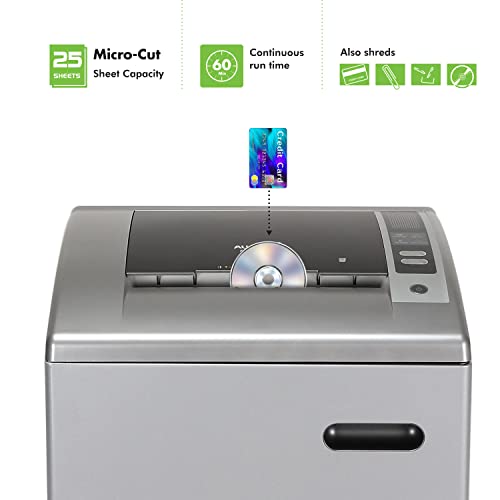 Aurora Heavy Duty 25-Sheet Crosscut Shredder - CD/Credit Card - 60 Min - Security Level P-4