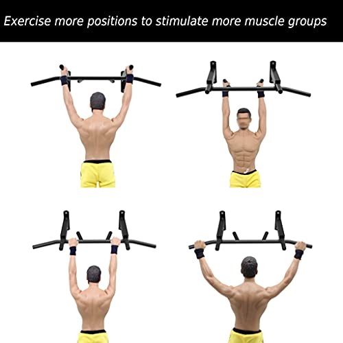 TYX Heavy Duty Chin Up Bars, Wall Mounted Pull Up Bar with Multi Grips, Strength Training Equipment for Home Gym Indoor,Black