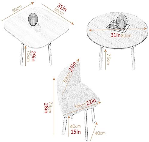 AkosOL Office Table and Chair Set - Business Dining Reception Combination Set (1 Table, 4 Chairs) - Square Table White/Green