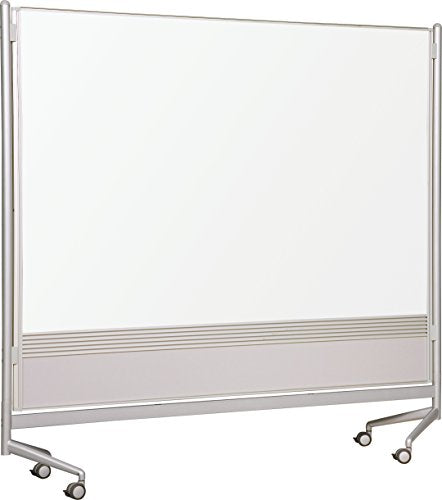 Best-Rite DOC Mobile Whitebooard Room Partition and Display Panel, Dura-Rite Markerboard & Natrural Cork, 6 x 6 Feet (661AG-HC)