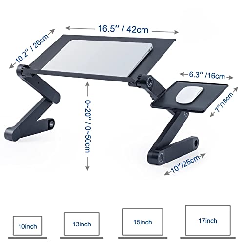 WALNUTA Height Adjustable Lap Laptop Desk Portable Lap Desk with Pillow Cushion, Fits up to 15.6 inch Laptop (Color : A)