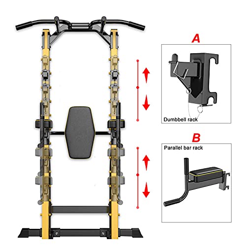 Bueuwe Power Tower Pull Up Bar Station Workout Dip Station Multi-Function Pull Up Tower with J Hook Home Strength Training Workout Equipment