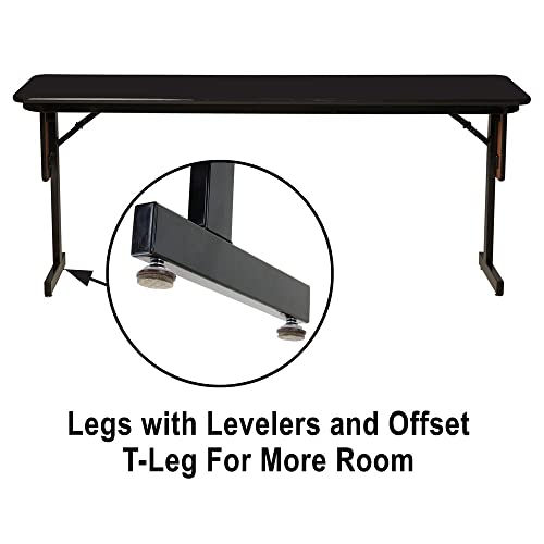 Correll Panel Leg Adj (HPL) Seminar Table, 18"x60", Black Granite by Correll